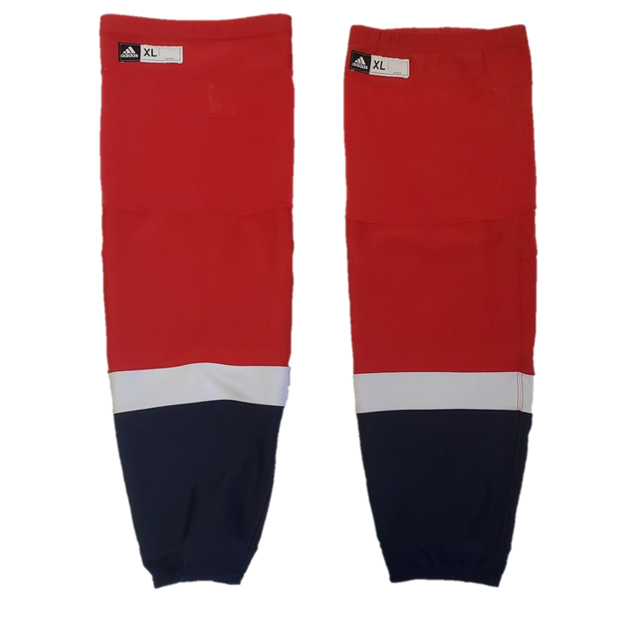 LNH - Chaussettes de hockey Adidas Pro Stock d'occasion - Capitals de Washington (rouges)